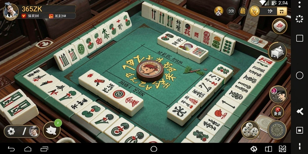 Tampilan gameplay menarik dari 365ZK yang memperlihatkan suasana permainan Mahjong.
