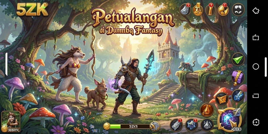 Screenshot gameplay menunjukkan petualangan seru dalam dunia fantasi.