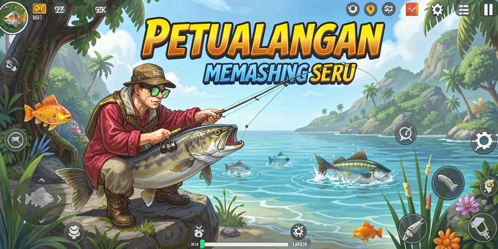 Gameplay memancing yang seru dan realistis di 9ZK.