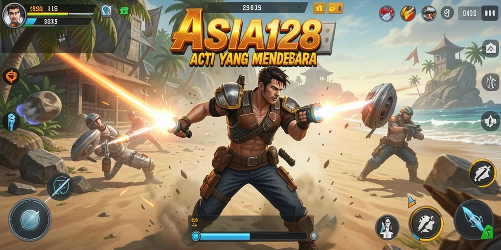 Tangkapan layar menunjukkan pertarungan intens dalam game ASIA128.