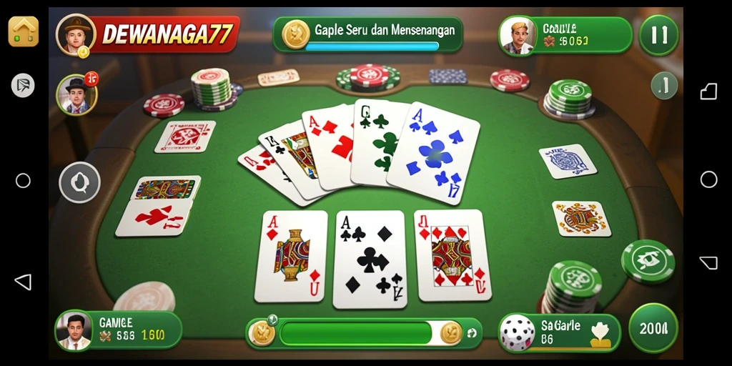 Screenshot DEWANAGA77 menampilkan permainan Gaple yang seru dan menantang.