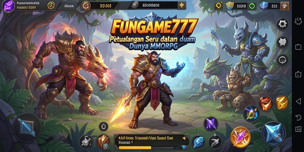 Menampilkan aksi seru dalam pertempuran MMORPG FUNGAME777.