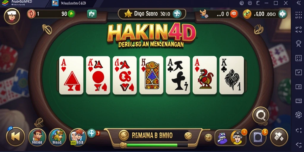 Tampilan gameplay seru dari HAKIN4D yang menghadirkan Domino klasik.