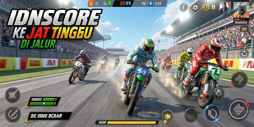 Screenshot dari gameplay balap yang menegangkan di IDNSCORE.