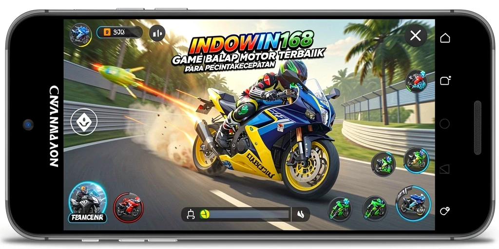 Gameplay seru dalam balapan motor di INDOWIN168.