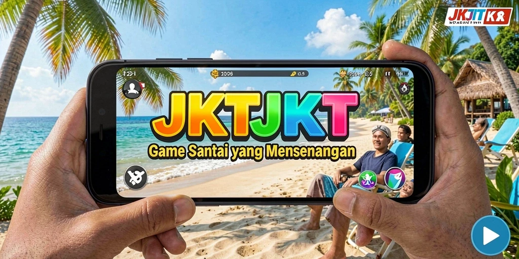 Tampilan gameplay JKTJKT yang ceria dan menghibur.