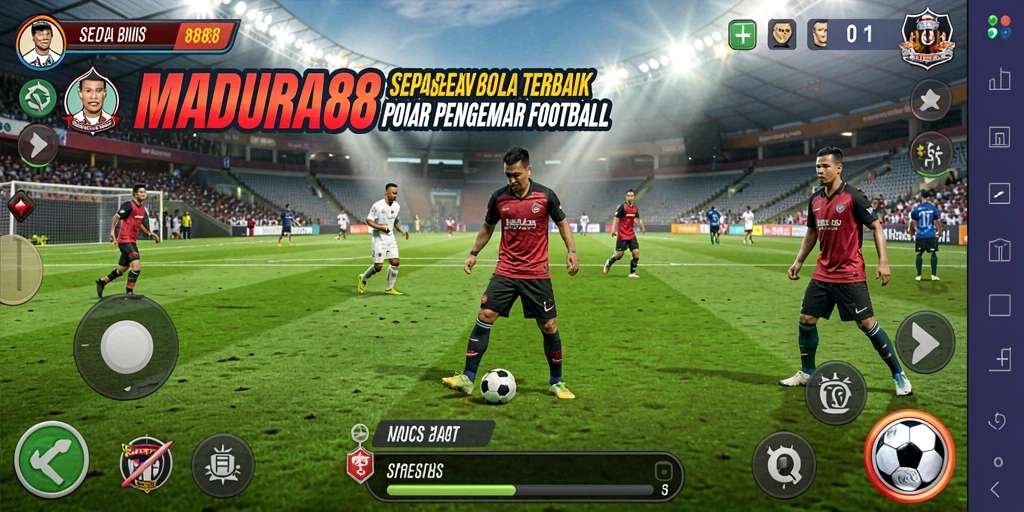Tampilan mendebarkan dari pertandingan sepak bola di MADURA88.