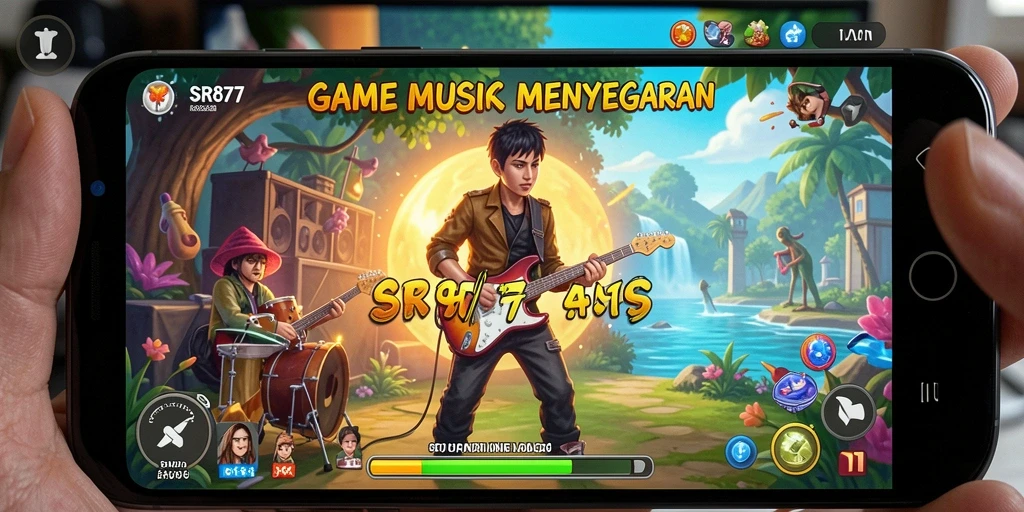 Tampilan gameplay <strong>SR877</strong> dengan nuansa musik yang mendebarkan.